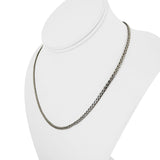 14k White Gold 5.3g Hollow Light 3.5mm Flattened Wheat Link Necklace Italy 18"