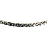 14k White Gold 5.3g Hollow Light 3.5mm Flattened Wheat Link Necklace Italy 18"