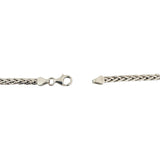 14k White Gold 5.3g Hollow Light 3.5mm Flattened Wheat Link Necklace Italy 18"