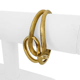 14k Yellow Gold 20.6g Polished and Brushed Finish Fancy Cuff Bracelet 7"