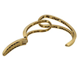 14k Yellow Gold 20.6g Polished and Brushed Finish Fancy Cuff Bracelet 7"