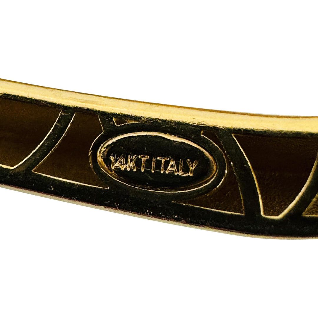 14k Yellow Gold 20.6g Polished and Brushed Finish Fancy Cuff Bracelet 7"