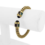 14k Yellow Gold 19.2g Flex Amethyst and Topaz Cuff Bracelet 6.5"