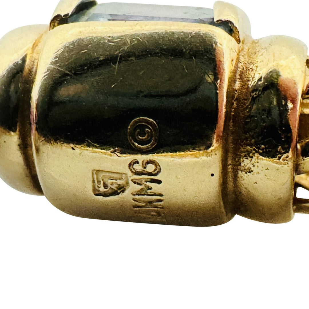 14k Yellow Gold 19.2g Flex Amethyst and Topaz Cuff Bracelet 6.5"