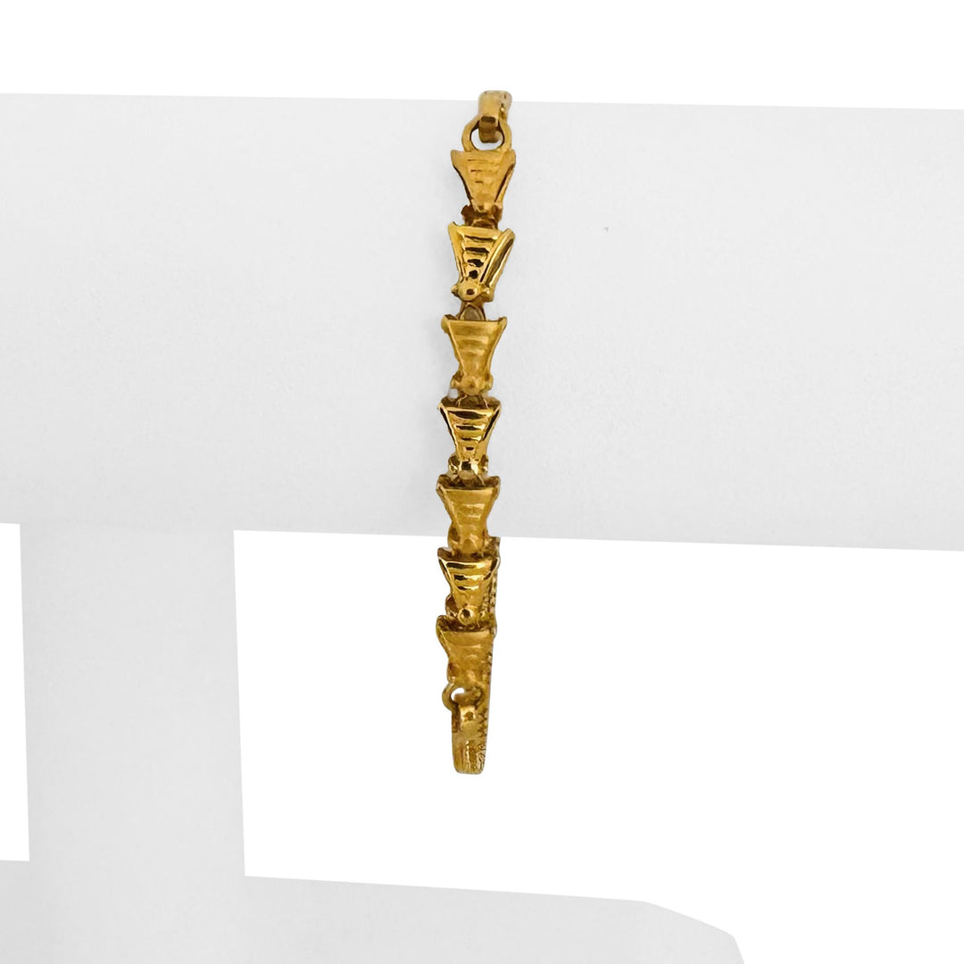 22k Yellow Gold 8g Solid Vintage 6mm Fancy Link Bracelet 6.75"