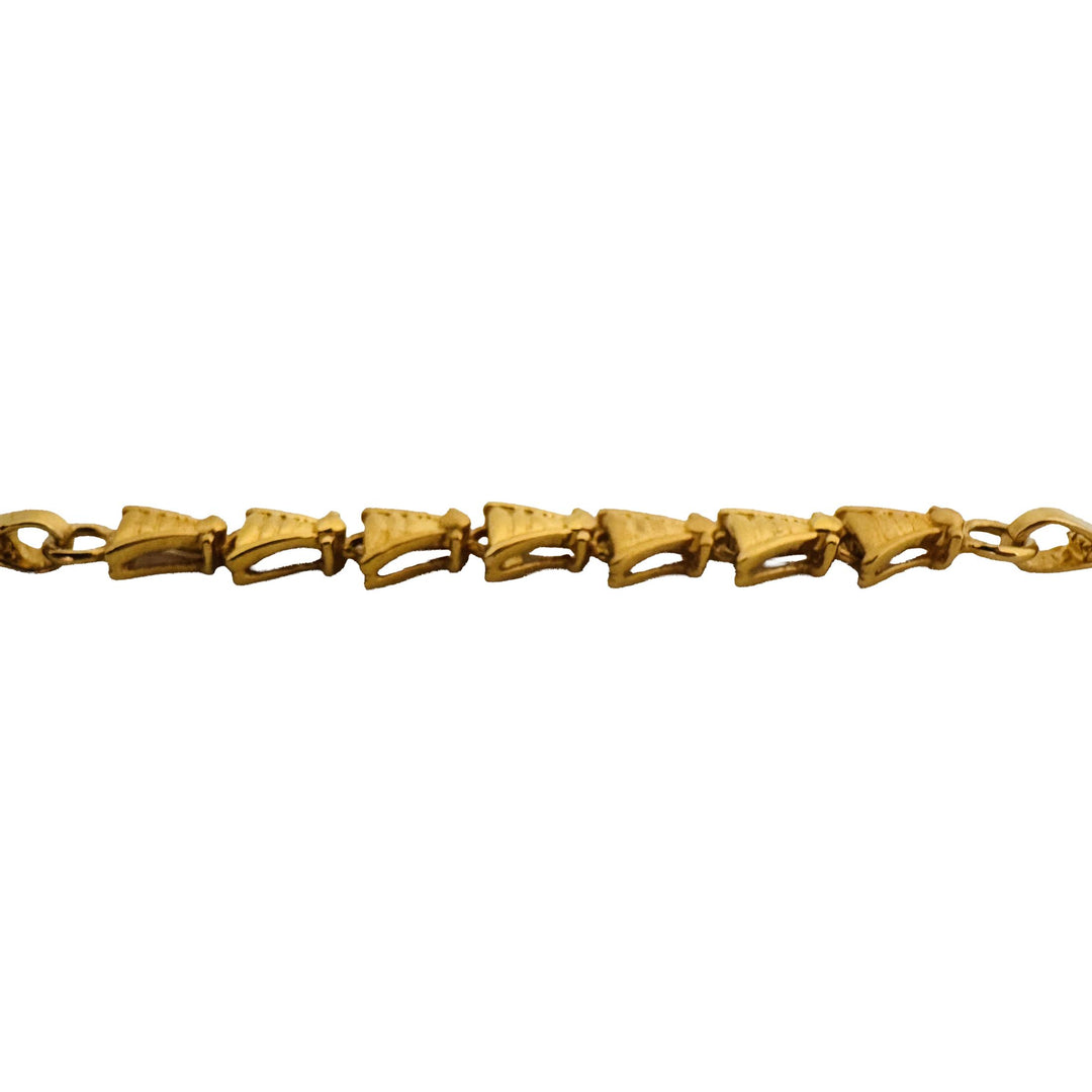 22k Yellow Gold 8g Solid Vintage 6mm Fancy Link Bracelet 6.75"