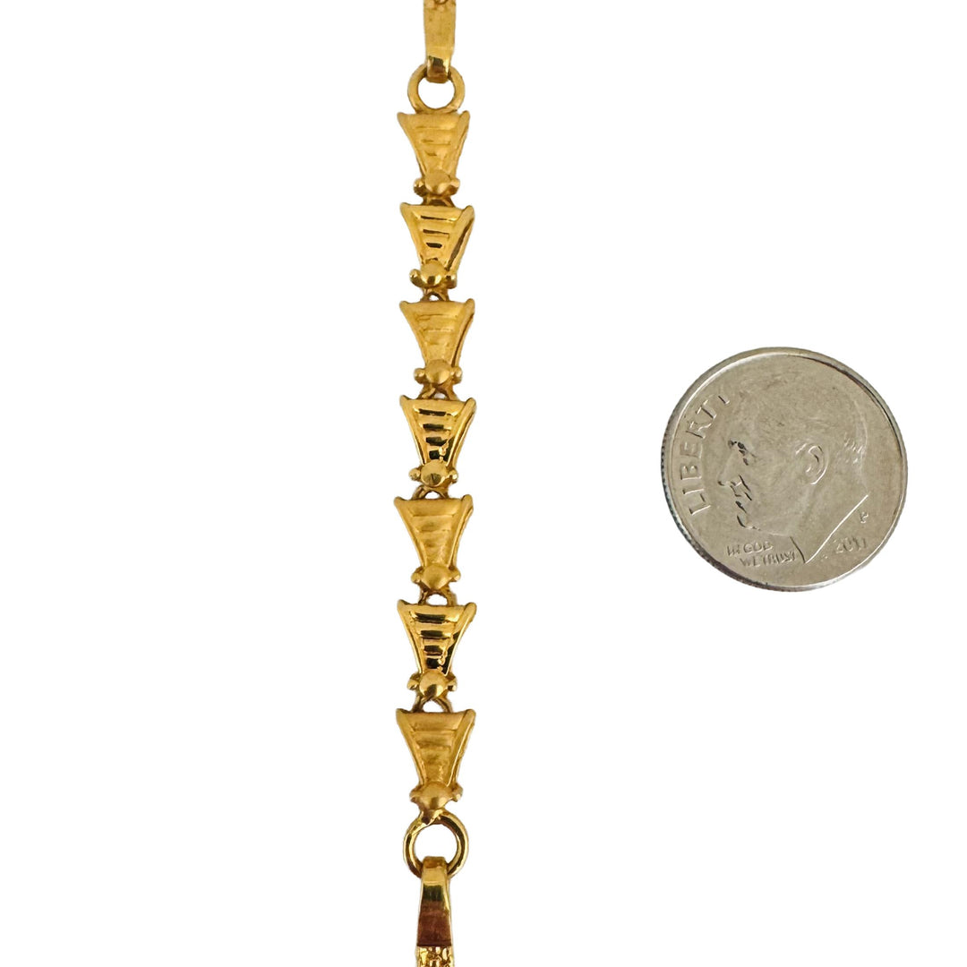 22k Yellow Gold 8g Solid Vintage 6mm Fancy Link Bracelet 6.75"