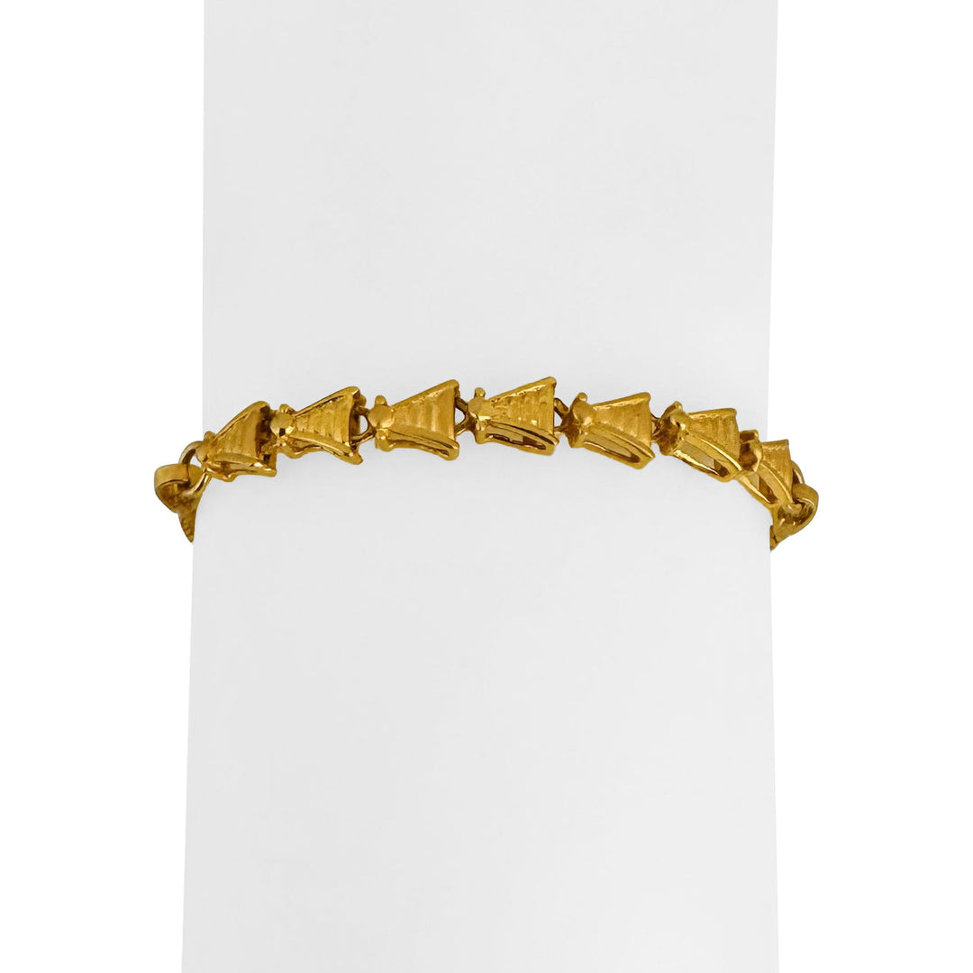 22k Yellow Gold 8g Solid Vintage 6mm Fancy Link Bracelet 6.75"