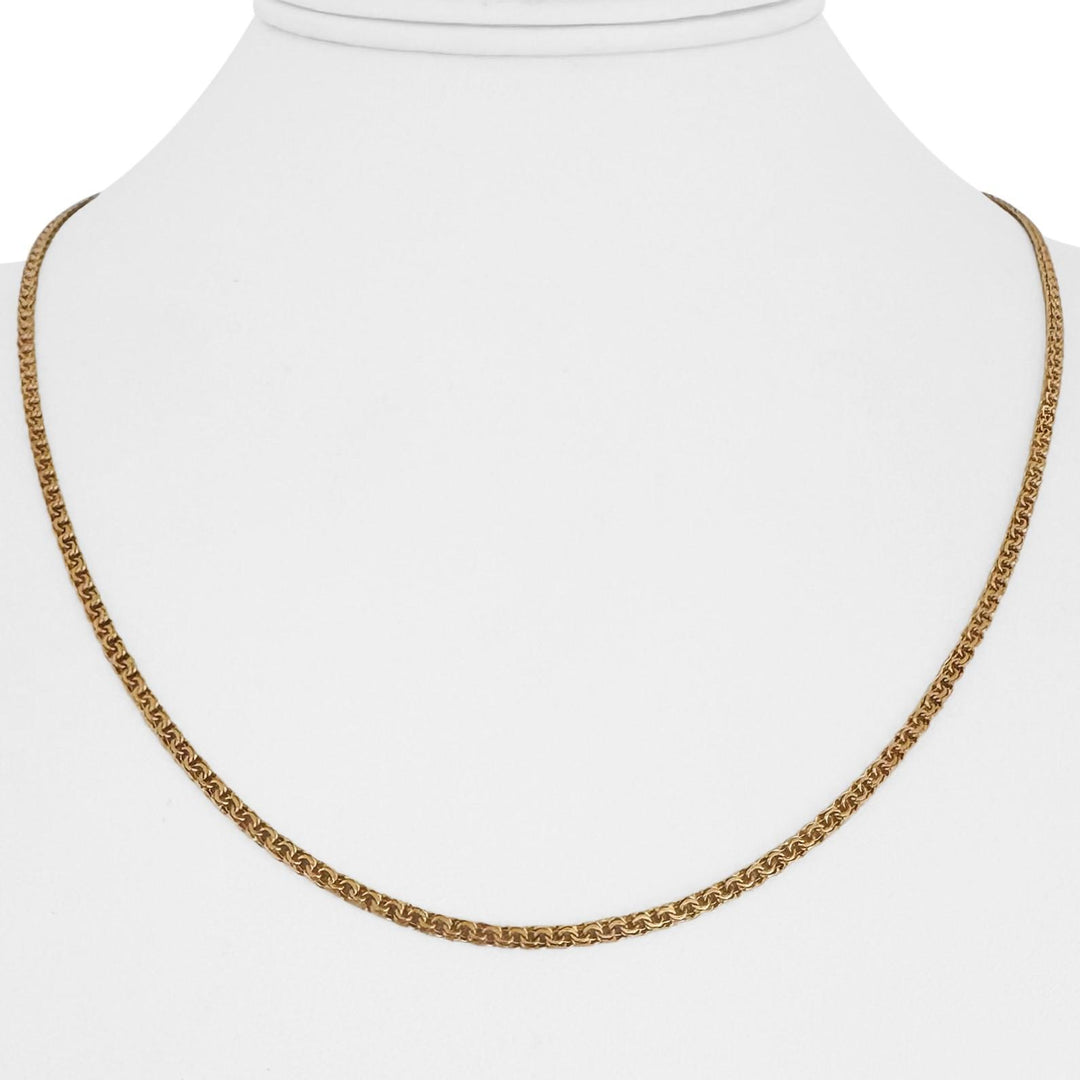 19k Portuguese Yellow Gold 6.9g Thin 2.2mm Double Curb Link Chain Necklace 19.5"