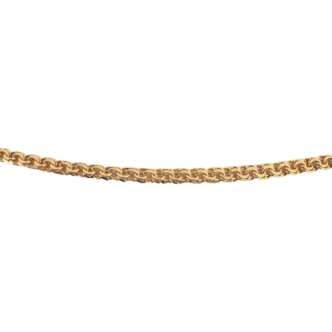 19k Portuguese Yellow Gold 6.9g Thin 2.2mm Double Curb Link Chain Necklace 19.5"