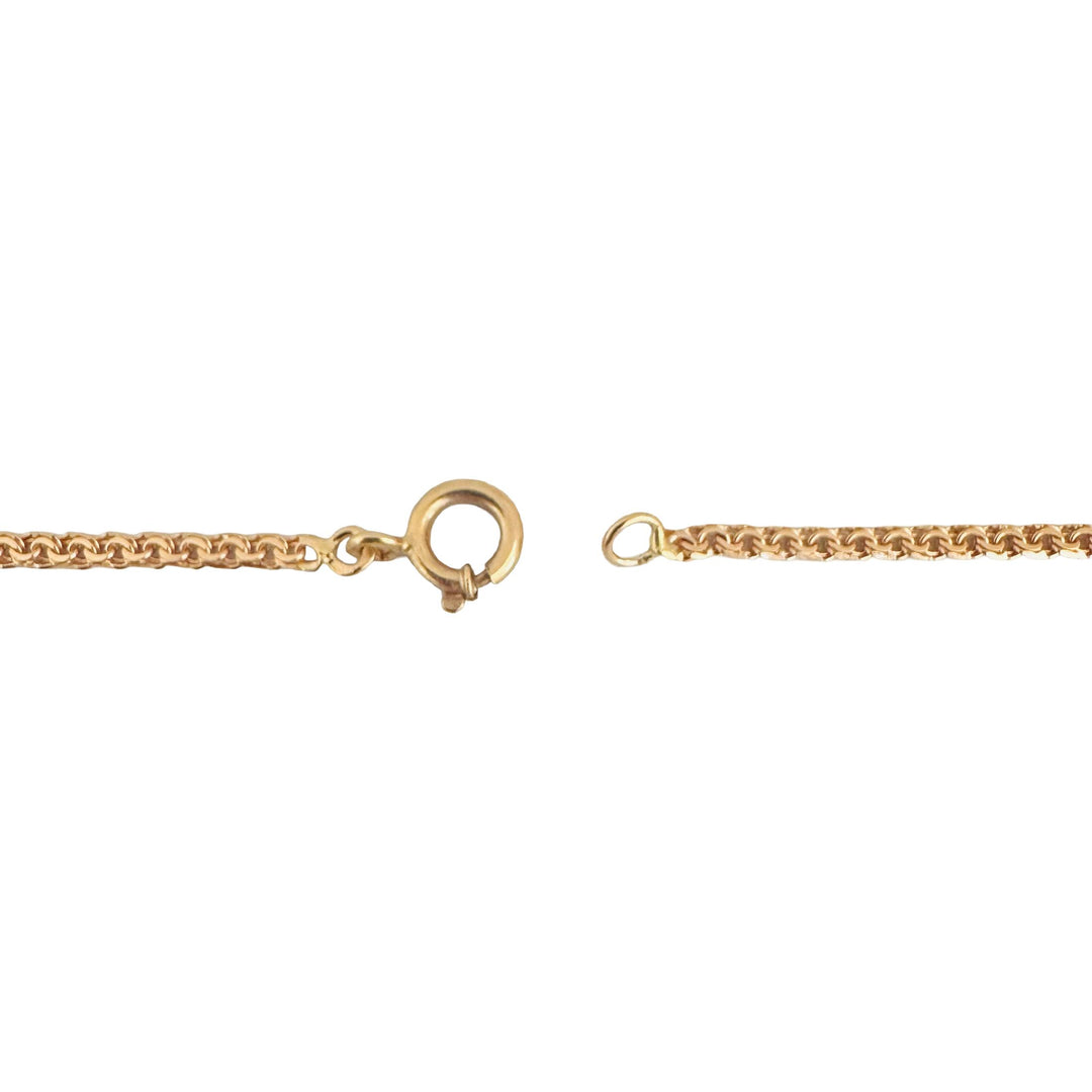 19k Portuguese Yellow Gold 6.9g Thin 2.2mm Double Curb Link Chain Necklace 19.5"