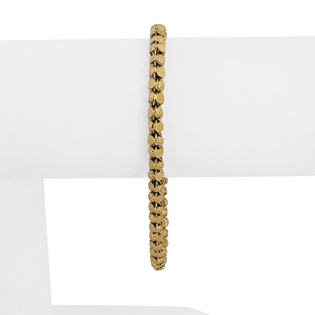19k Portuguese Yellow Gold 9.7g Vintage Floral Fancy Link Bracelet 7.25"