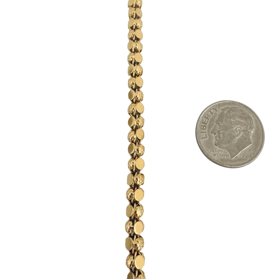 19k Portuguese Yellow Gold 9.7g Vintage Floral Fancy Link Bracelet 7.25"