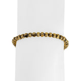 19k Portuguese Yellow Gold 9.7g Vintage Floral Fancy Link Bracelet 7.25"