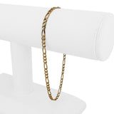 19k Portuguese Yellow Gold 6.4g Men's 3.5mm Figaro Link Bracelet 9"