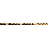 19k Portuguese Yellow Gold 6.4g Men's 3.5mm Figaro Link Bracelet 9"