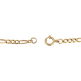 19k Portuguese Yellow Gold 6.4g Men's 3.5mm Figaro Link Bracelet 9"