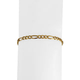 19k Portuguese Yellow Gold 6.4g Men's 3.5mm Figaro Link Bracelet 9"