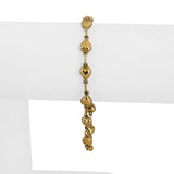 19k Portuguese Yellow Gold 5g Vintage Puffy Heart Link Bracelet 7.25"