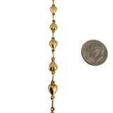 19k Portuguese Yellow Gold 5g Vintage Puffy Heart Link Bracelet 7.25"