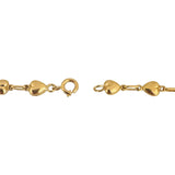 19k Portuguese Yellow Gold 5g Vintage Puffy Heart Link Bracelet 7.25"