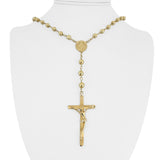 18k Yellow Gold 25g Vintage UnoAErre Rosary Cross Necklace Italy 26"