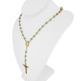 18k Yellow Gold 25g Vintage UnoAErre Rosary Cross Necklace Italy 26"