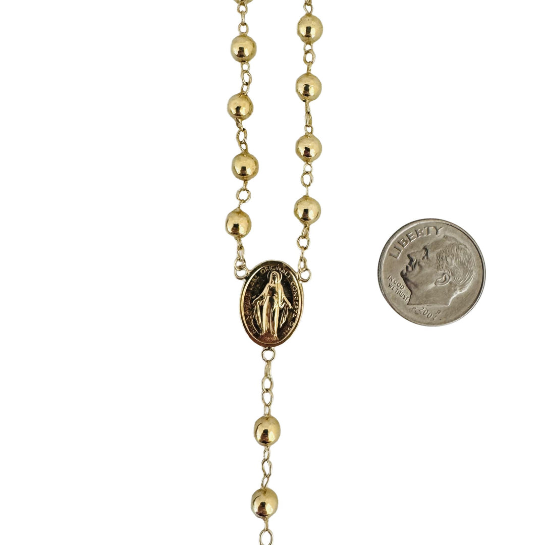 18k Yellow Gold 25g Vintage UnoAErre Rosary Cross Necklace Italy 26"