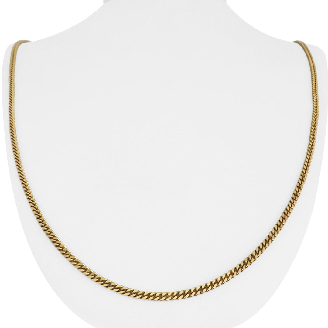 18k Yellow Gold 18.2g Solid Vintage UnoAErre Curb Link Chain Necklace Italy 28"
