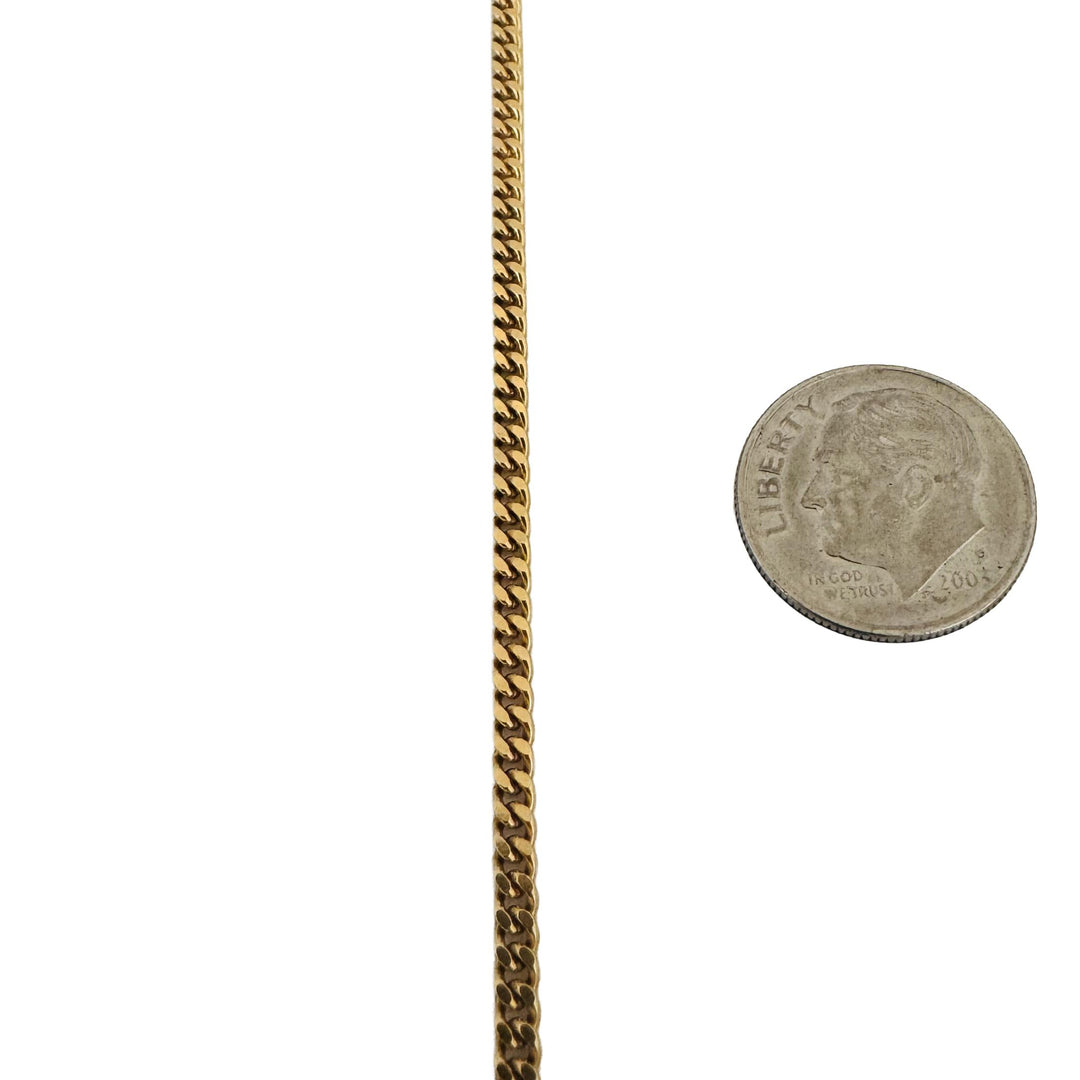 18k Yellow Gold 18.2g Solid Vintage UnoAErre Curb Link Chain Necklace Italy 28"