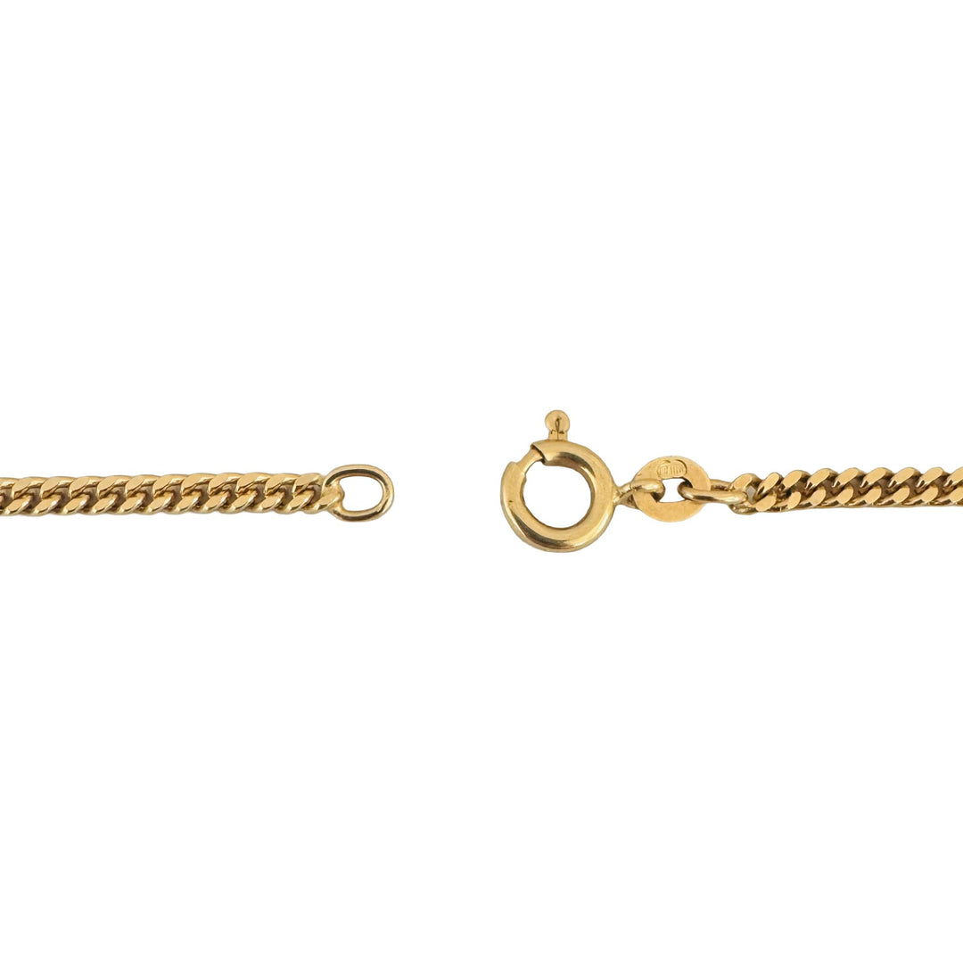 18k Yellow Gold 18.2g Solid Vintage UnoAErre Curb Link Chain Necklace Italy 28"