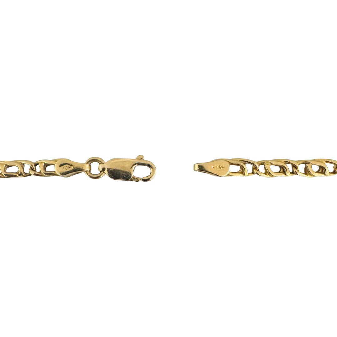 18k Yellow Gold 9.3g Semi Solid Vintage Fancy Curb Link Chain Necklace Italy 24"