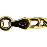18k Yellow Gold 9.3g Semi Solid Vintage Fancy Curb Link Chain Necklace Italy 24"
