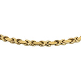 18k Yellow Gold 16.2g Vintage Hugs and Kisses XO Link Necklace Italy 17"
