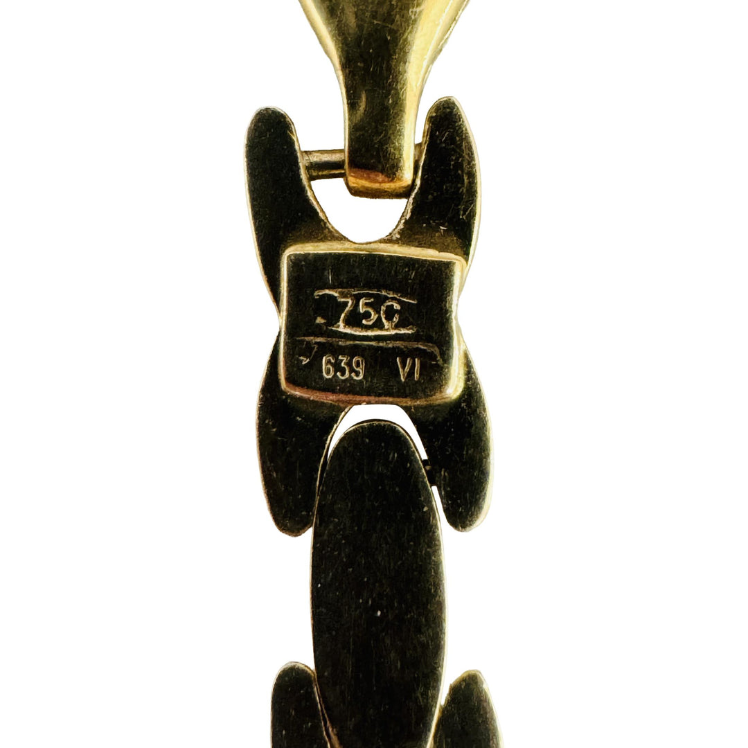 18k Yellow Gold 16.2g Vintage Hugs and Kisses XO Link Necklace Italy 17"