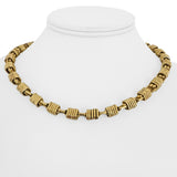 18k Yellow Gold 32.5g Vintage UnoAErre 7mm Fancy Link Necklace Italy 17"