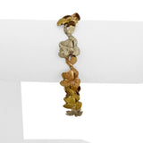 18k Yellow White and Rose Gold 23.5g Solid Floral Link Bracelet Italy 6.75"