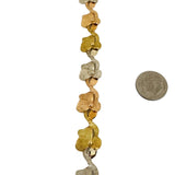 18k Yellow White and Rose Gold 23.5g Solid Floral Link Bracelet Italy 6.75"