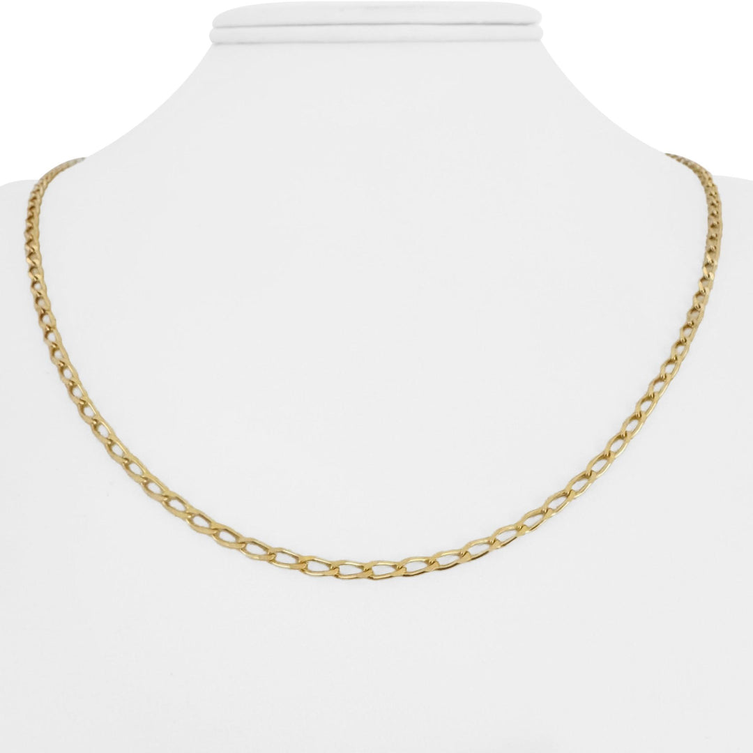 18k Yellow Gold 7.3g Solid Vintage 2.5mm Curb Link Chain Necklace 20"
