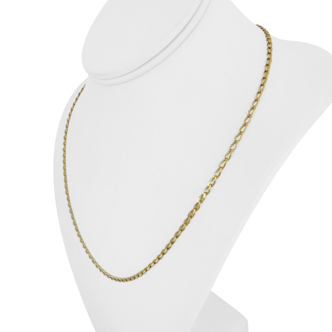 18k Yellow Gold 7.3g Solid Vintage 2.5mm Curb Link Chain Necklace 20"