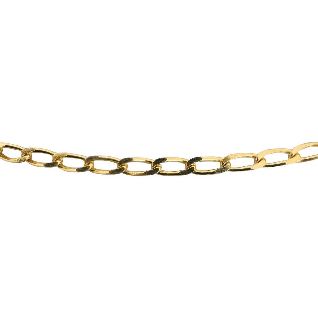 18k Yellow Gold 7.3g Solid Vintage 2.5mm Curb Link Chain Necklace 20"