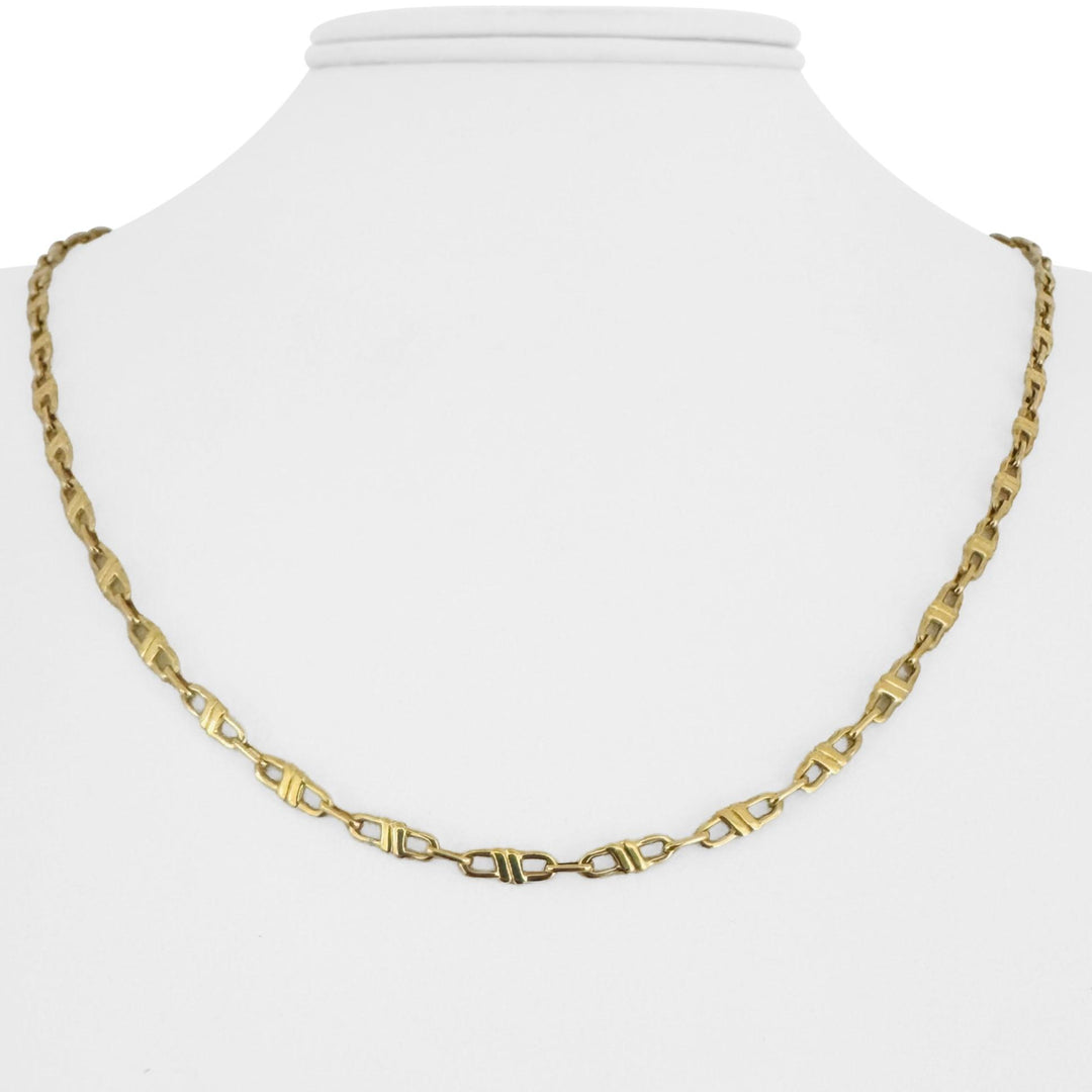 18k Yellow Gold 11.3g Solid Vintage 3mm Fancy Link Chain Necklace Italy 20"