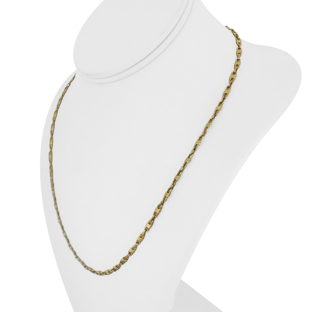 18k Yellow Gold 11.3g Solid Vintage 3mm Fancy Link Chain Necklace Italy 20"
