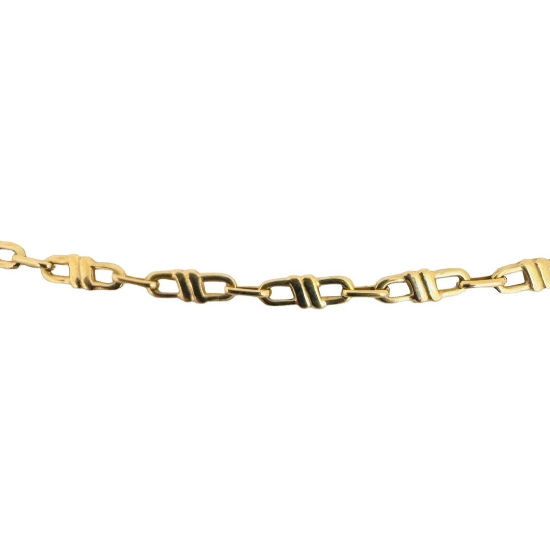 18k Yellow Gold 11.3g Solid Vintage 3mm Fancy Link Chain Necklace Italy 20"