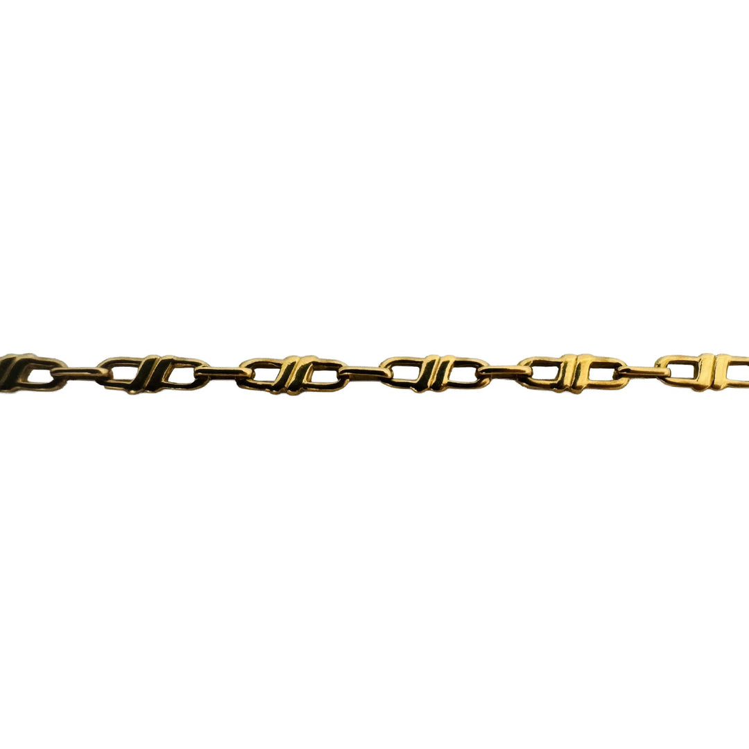 18k Yellow Gold 11.3g Solid Vintage 3mm Fancy Link Chain Necklace Italy 20"