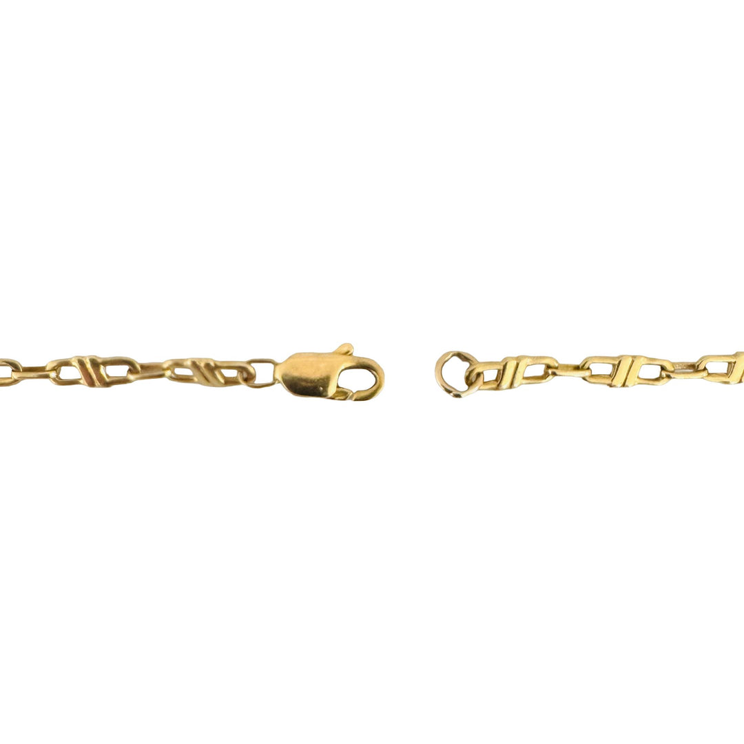 18k Yellow Gold 11.3g Solid Vintage 3mm Fancy Link Chain Necklace Italy 20"
