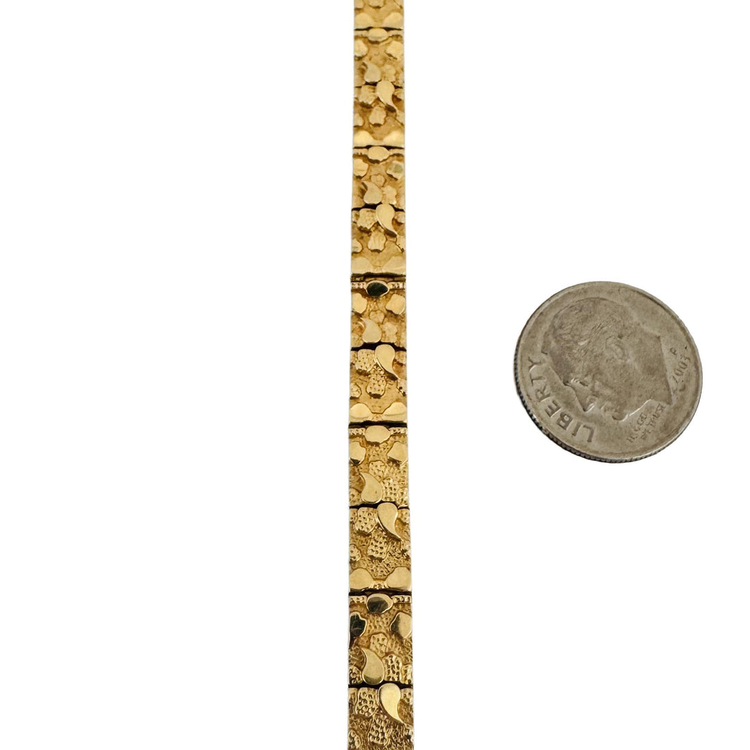 14k Yellow Gold 9.7g Solid Ladies 5.5mm Chunky Nugget Link Bracelet 7"