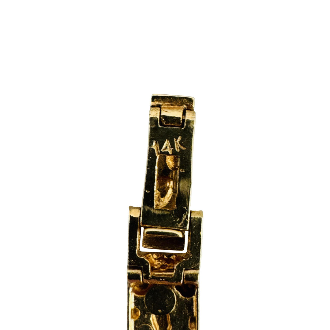 14k Yellow Gold 9.7g Solid Ladies 5.5mm Chunky Nugget Link Bracelet 7"