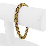 14k Yellow Gold 14.6g UnoAErre Squared 6mm Byzantine Link Bracelet Italy 7.75"