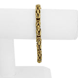 14k Yellow Gold 14.6g UnoAErre Squared 6mm Byzantine Link Bracelet Italy 7.75"